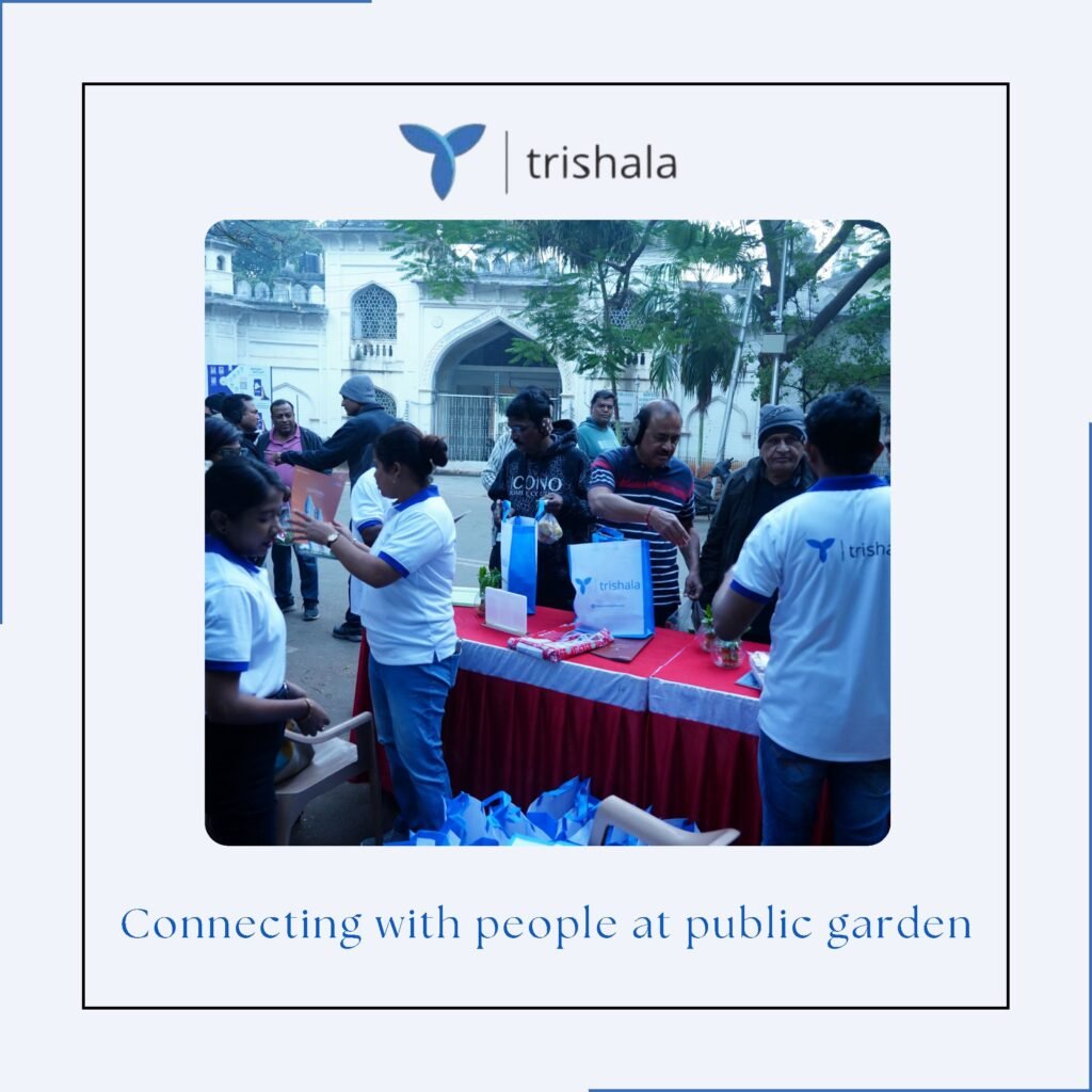 Connecting with people at public garden